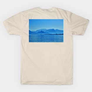 Blue ice mountain with ocean T-Shirt